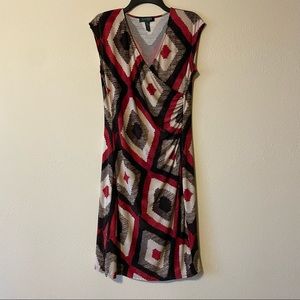 Ralph Lauren Petite Patterned Dress Sz Petite Large